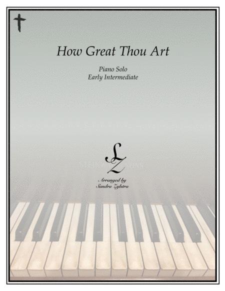Free Sheet Music How Great Thou Art O Stor Gud Early Intermediate Piano