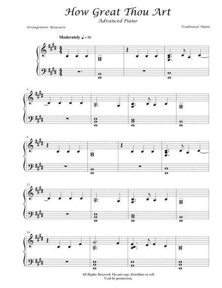 How Great Thou Art Sheet Music Advanced Sheet Music