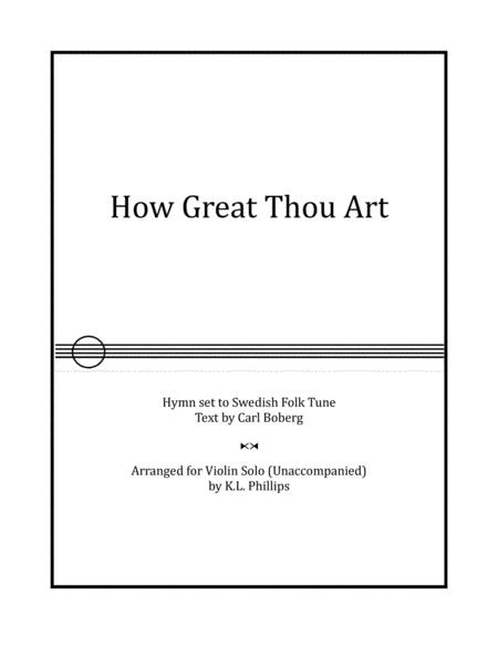 How Great Thou Art Violin Solo Unaccompanied Sheet Music