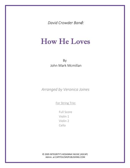 How He Loves For String Trio Sheet Music