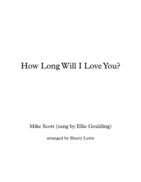 Free Sheet Music How Long Will I Love You String Trio For String Trio