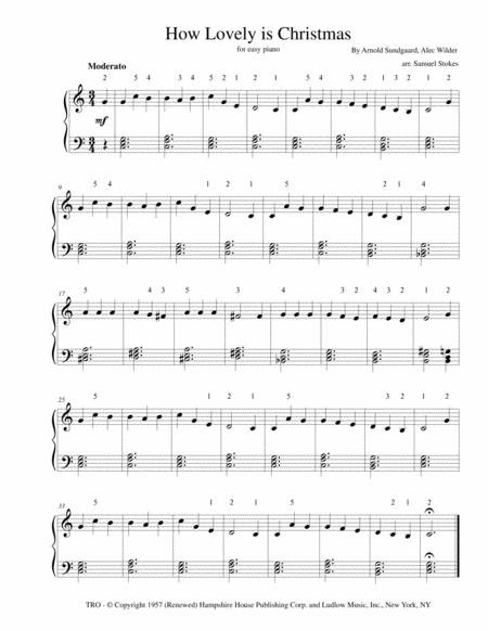 Free Sheet Music How Lovely Is Christmas For Easy Piano