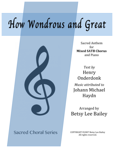 Free Sheet Music How Wondrous And Great Satb And Piano