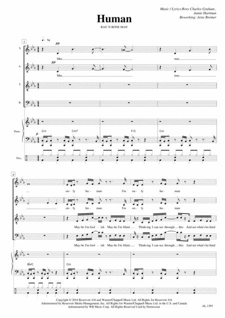 Free Sheet Music Human Satb Piano