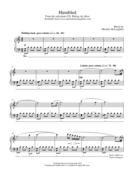 Free Sheet Music Humbled