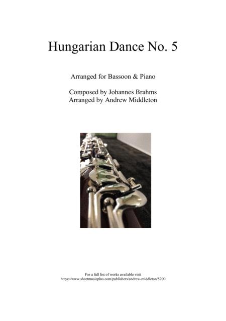 Hungarian Dance No 5 In G Minor Arranged For Bassoon And Piano Sheet Music