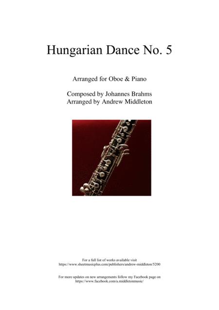 Free Sheet Music Hungarian Dance No 5 In G Minor Arranged For Oboe And Piano