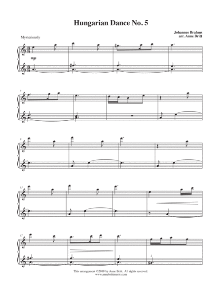 Hungarian Dance No 5 Remix Sheet Music