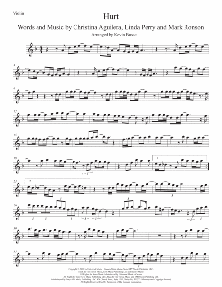 Free Sheet Music Hurt Violin