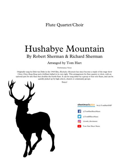 Free Sheet Music Hushabye Mountain Flute Quartet Choir