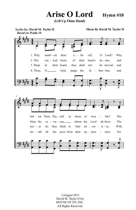 Free Sheet Music Hymn 10 Arise O Lord Lift Up Thine Hand