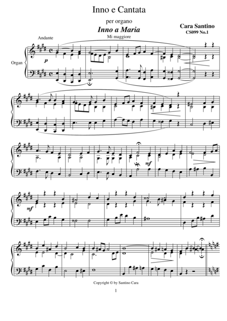 Hymn And Cantata For Organ Cs099 Sheet Music