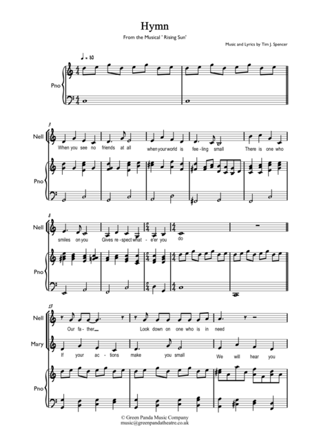 Hymn From The Musical Rising Sun Sheet Music