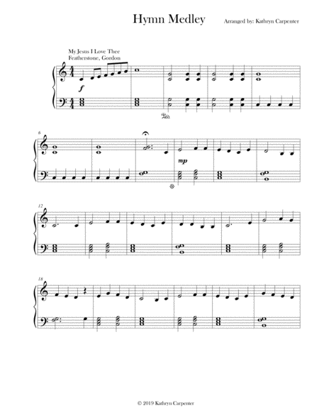 Hymn Medley Easy Piano Collection Sheet Music