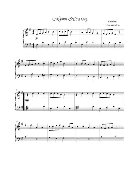 Free Sheet Music Hymn Narodowy