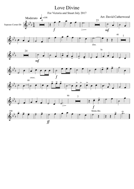 Free Sheet Music Hymn Tune Arrangement Love Divine Blaenwern By David Catherwood