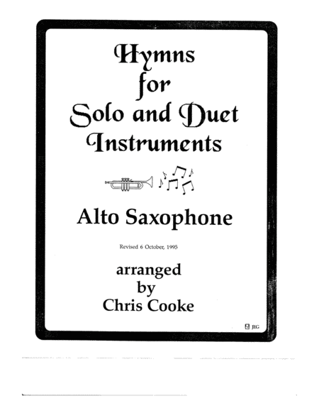 Hymns For Solo And Duet Instruments Alto Saxophone Sheet Music