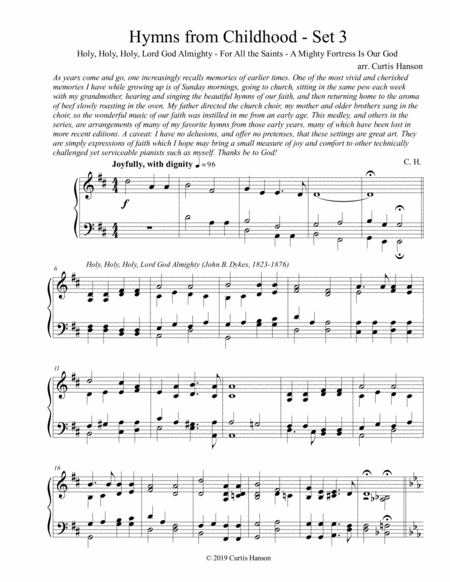 Free Sheet Music Hymns From Childhood Set 3 Piano Solo