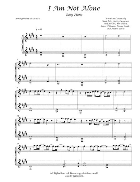 Free Sheet Music I Am Not Alone Kari Jobe Sheet Music Easy Piano