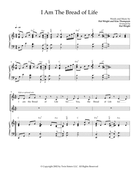 I Am The Bread Of Life Sheet Music