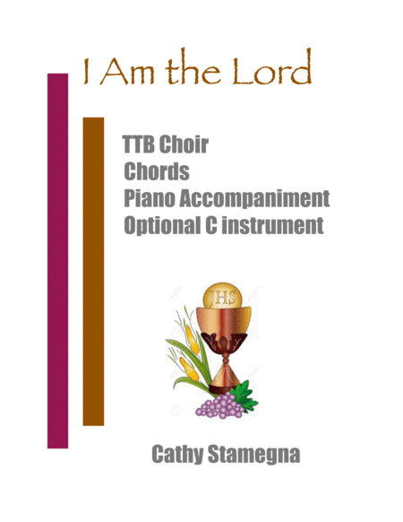 I Am The Lord Ttb Choir Chords Piano Acc With Optional C Instrument Sheet Music