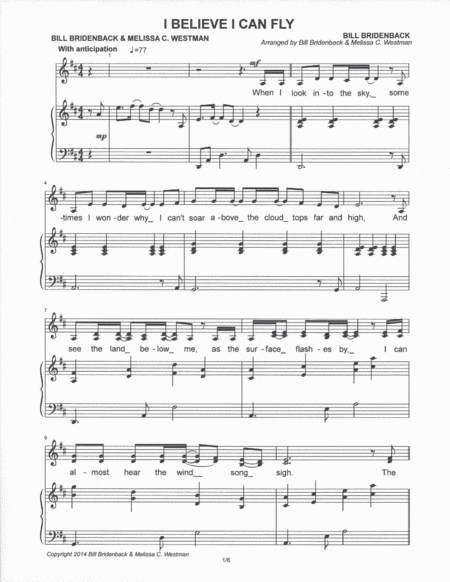 I Believe I Can Fly Sa 2 Part Sheet Music