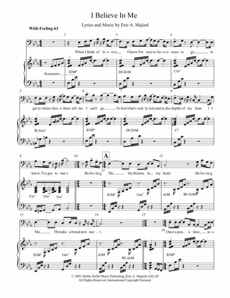 Free Sheet Music I Believe In Me