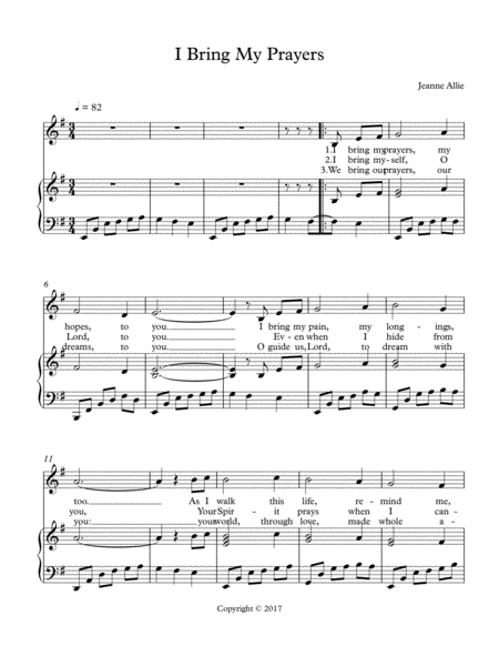 I Bring My Prayers Sheet Music