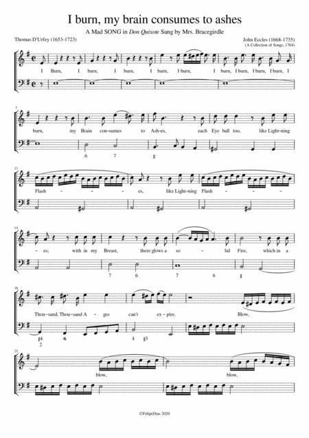 I Burn My Brain Consumes To Ashes Sheet Music