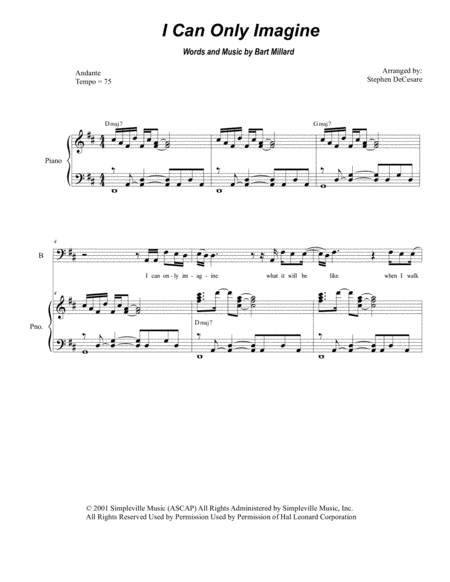 Free Sheet Music I Can Only Imagine For Sab