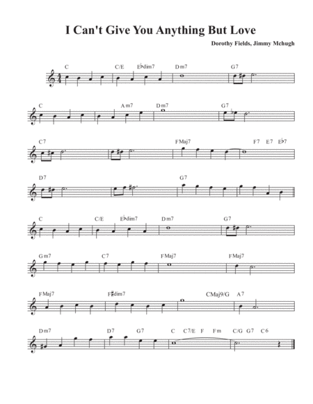 Free Sheet Music I Cant Give You Anything But Love