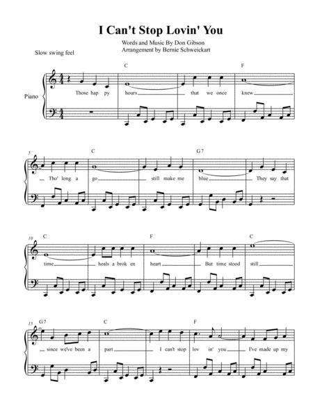 Free Sheet Music I Cant Stop Lovin You