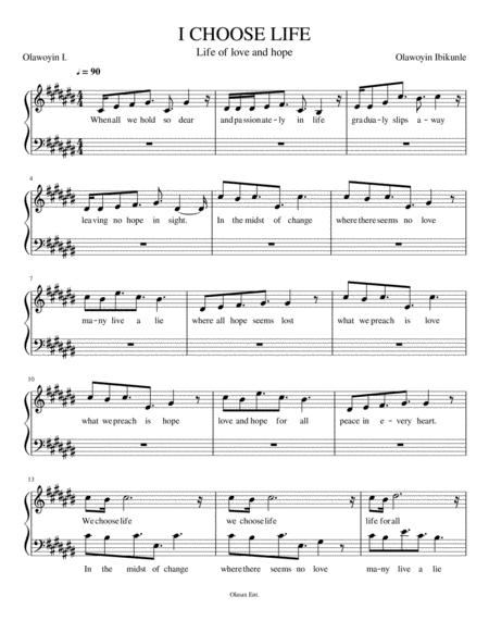 I Choose Life Sheet Music