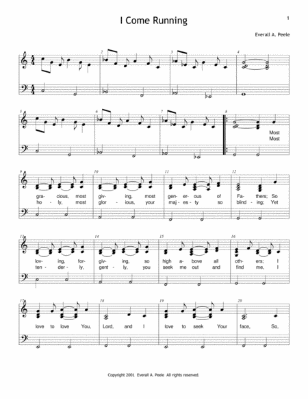 I Come Running To Your Grace Sheet Music