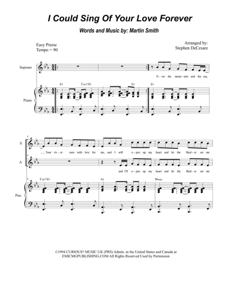 I Could Sing Of Your Love Forever Duet For Soprano And Alto Solo Sheet Music