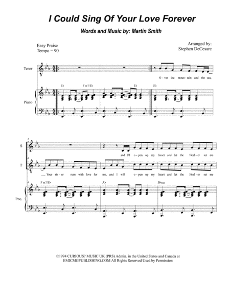 I Could Sing Of Your Love Forever Duet For Soprano And Tenor Solo Sheet Music