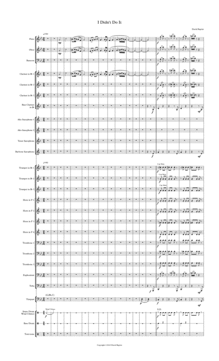 Free Sheet Music I Didnt Do It For Band