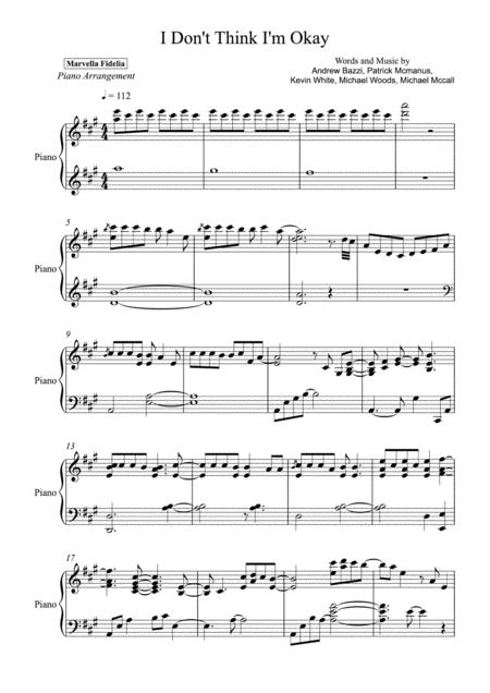 Free Sheet Music I Dont Think I M Ok