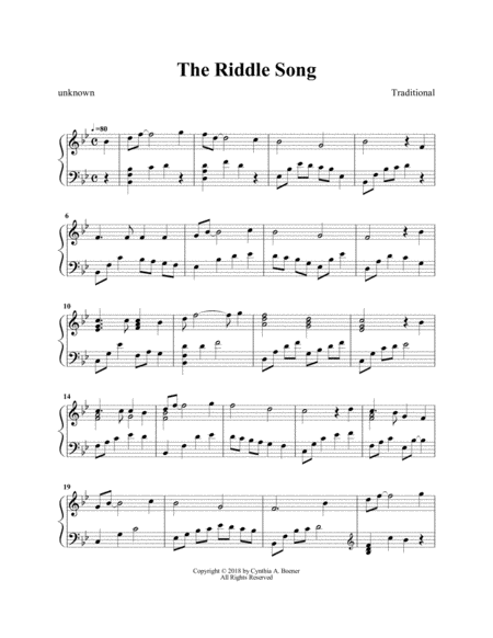 I Gave My Love A Cherry Sheet Music