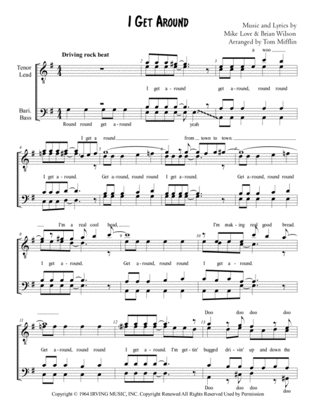 Free Sheet Music I Get Around