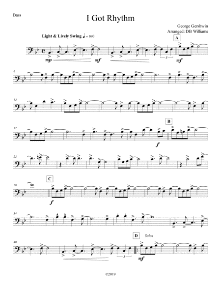 I Got Rhythm Bass Sheet Music