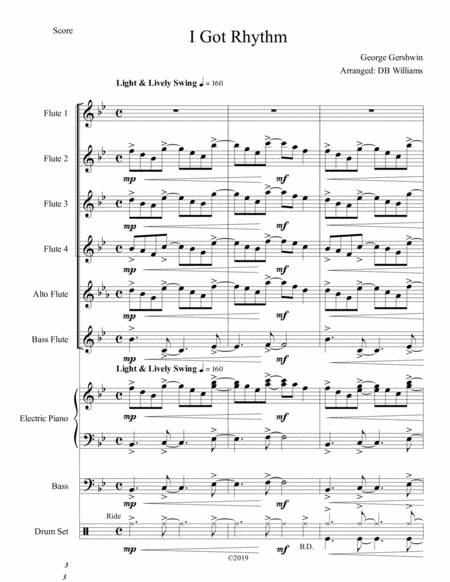 I Got Rhythm Flute Choir Sheet Music