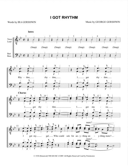 I Got Rhythm Ttbb Sheet Music