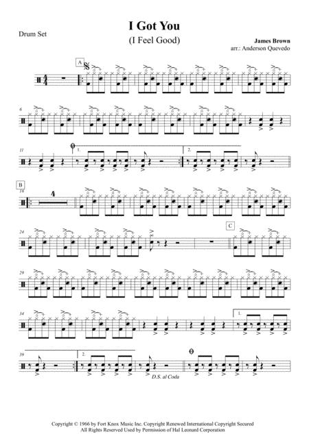 I Got You I Feel Good Drum Set Sheet Music