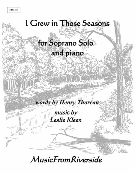 Free Sheet Music I Grew In Those Seasons For Soprano Solo And Piano