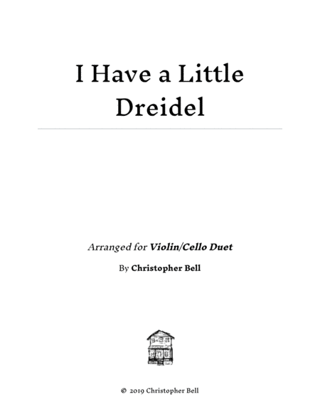 Free Sheet Music I Have A Little Dreidel Easy Violin Cello Duet