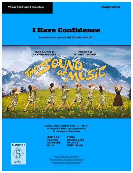 I Have Confidence From The Motion Picture The Sound Of Music Vocal Solo With 9 Piece Accompaniment Piano Vocal Part Sheet Music