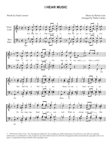 Free Sheet Music I Hear Music