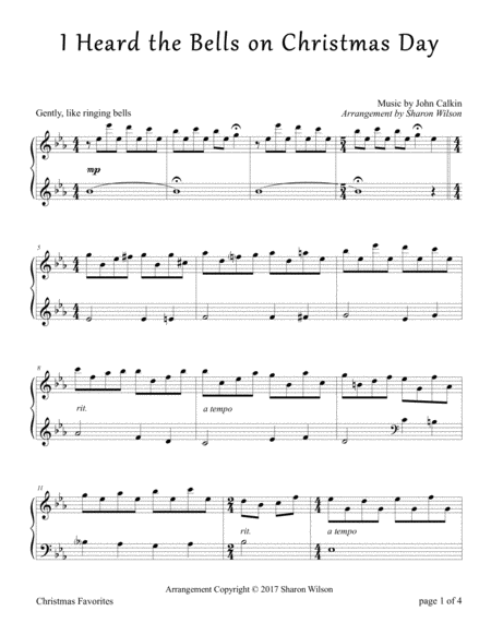 I Heard The Bells On Christmas Day Piano Solo Sheet Music