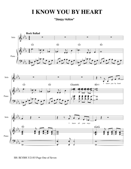 Free Sheet Music I Know You By Heart